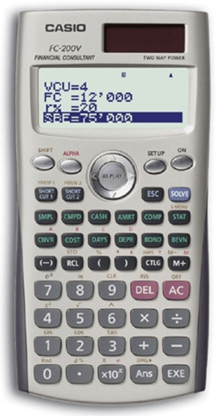 FC-200V-2 calculadora financiera casio fc-200v-2