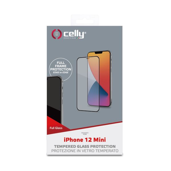 FULLGLASS1003BK celly protector de pantalla 2 5d iphone 12 mini