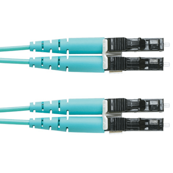 FZ2ELLNLNSNM001 2-fiber om4 patch cord. lszh. lc duplex to lc duplex with 1.6mm jacketed cable. acqua 1m