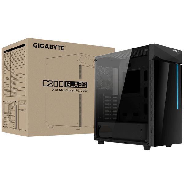 GB-C200G caja gigabyte c200 glass negro