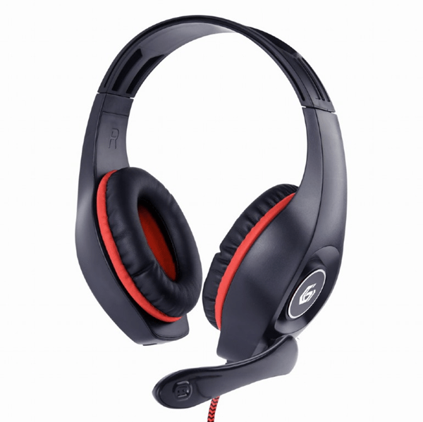GHS-05-R auriculares para juego gembird control de volumen rojo negro