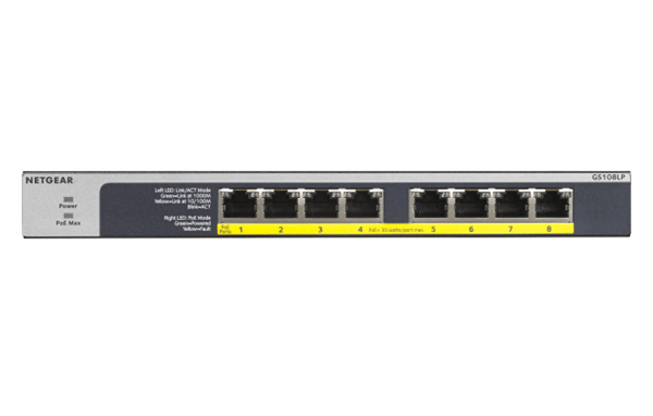 GS108LP-100EUS 8 port flex unmanaged switch gigabit ethernet poe poe in
