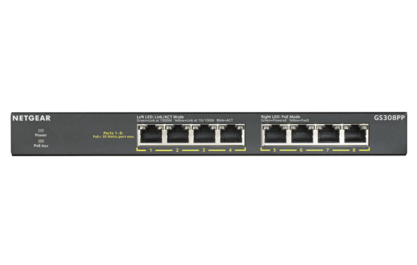 GS308PP-100EUS 8 port gb poe flex switch