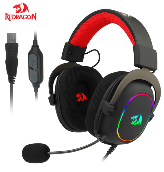 H510-RGB redragon-zeus x auricular gaming rgb virtual 7.1 usb microfono negro