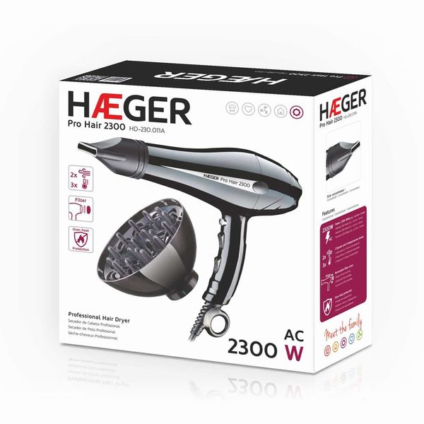 HD-230.011B haeger pro hair 2300 secador