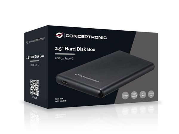 HDE02B caja externa hdd 2.5 conceptronic usb 3.1 type c