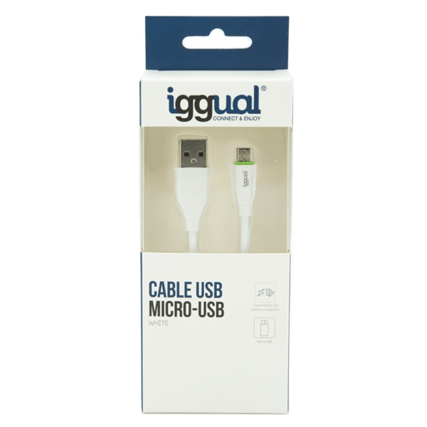 IGG316931 iggual cable usb-a-micro-usb 100 cm blanco