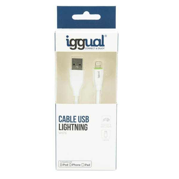 IGG316955 iggual cable usb-a-lightning 100 cm blanco