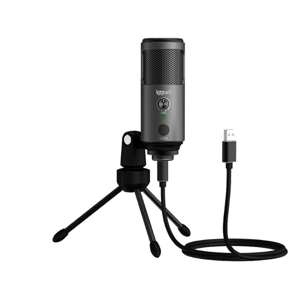 IGG317273 iggual microfono condensador podcasting pro gris