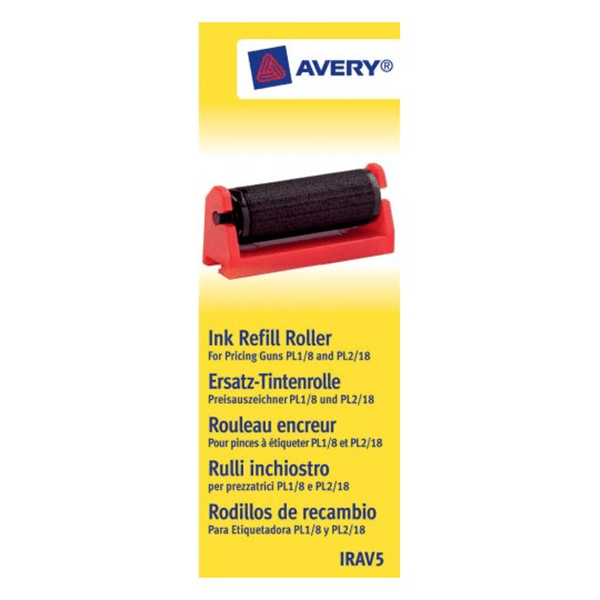 IRAV5 pack 5 rodillos de tinta para etiquetadoras pl 1 8. pl 2 18 avery irav5