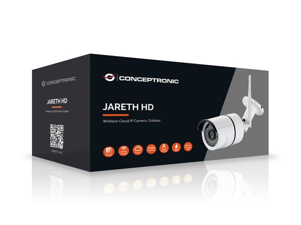 JARETH02W camara ip conceptronic jareth02w 720p instalacion por codigo qr led exterior interior wifi cloud