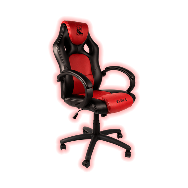 KON CHAIR DK JOTUN silla gamer konix drakkar jotun gran comodidad y ergonomia-color negro y rojo kon chair dk jotun