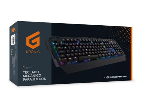 KRONIC01ES teclado gaming mecanico conceptronic kronic01 retroiluminado rgb usb 8 teclas programas