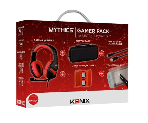 KX-GPK-NS pack gamer konix switch headset gaming funda caja para 4 cartuchos cable 1.8m protector kx gpk ns