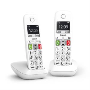 L36852-H2901-D202 telefono fijo inalambrico gigaset e290 duo teclas grandes y pantalla de alta visibilidad 150 contactos blanco