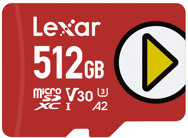 LMSPLAY512G-BNNNG lexar 512gb play microsdxc uhs i cards. up to 150mb s read c10 a2 v30 u3