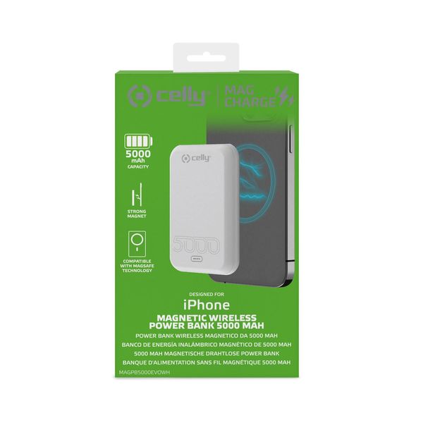 MAGPB5000EVOWH celly power bank competible magcharge 5a blanco