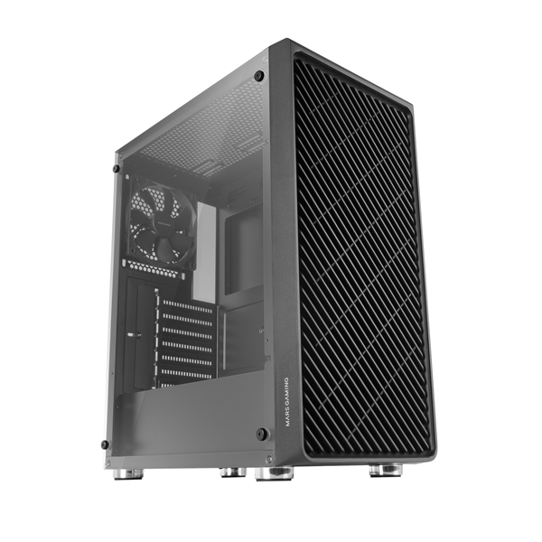 MC3000 caja atx semitorre mars gaming mc-3000 black frontal metal mesh lateral de cristal templado sin fuente de alimentacion