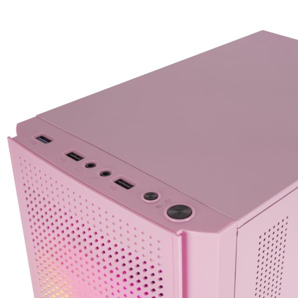 MC300P caja mars gaming mc300p caja pc micro atx cristal templado 3xventilador frgb rosargb rosa