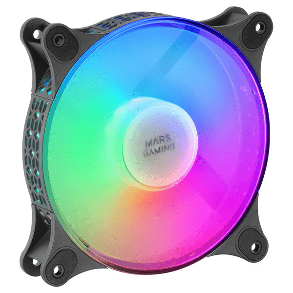 MFDUO ventilador 12cm mars gaming mfduo kit 2vent. frgb rainbow 360-negro