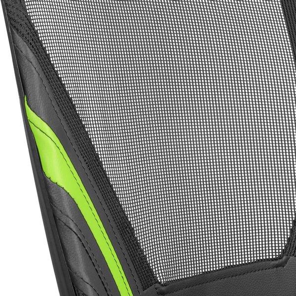 MGCERGOBG silla ergonomica mars gaming mgc ergo negra con detalles en verde respaldo en malla transpirable ajuste lumbar cervical reposabrazos