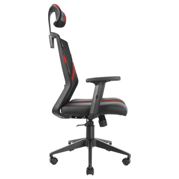 MGCERGOBR silla ergonomica mars gaming mgc ergo negra con detalles en rojo respaldo en malla transpirable ajuste lumbar cervical reposabrazos