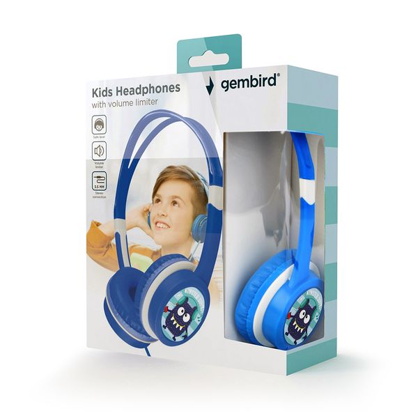 MHP-JR-B auriculares para ninos gembird control de volumen azul