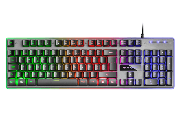 MK220PT marsgaming mk220 rgb rainbow h-mech keyboard. alu