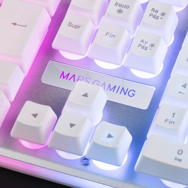 MK220WES mars gaming mk220 white frgb h mech keyboard. aluminum. edge light. spanish