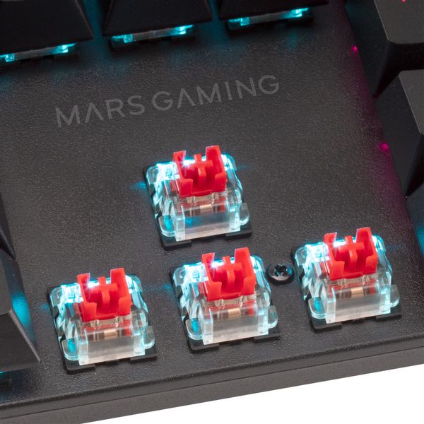 MK422RES teclado mecanico mars gaming mk422 black switch rojo pr de 100hz anti ghosting avanzado iluminacion rgb