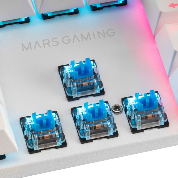 MK422WBES teclado mecanico mars gaming mk422 white switch azul pr de 100hz anti ghosting avanzado iluminacion rgb