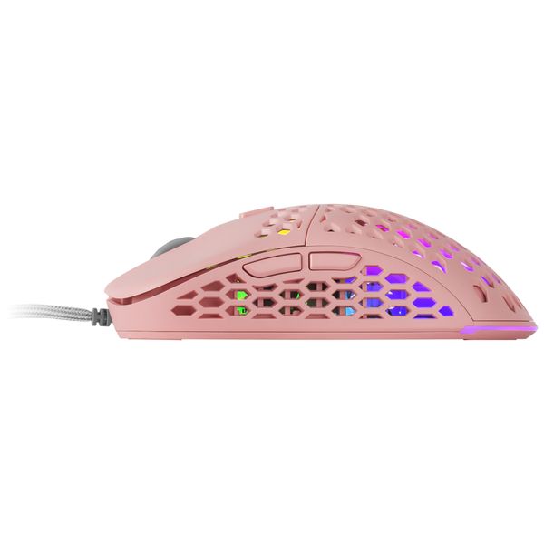 MM55P mouse mars gaming mm55p diseo hive pink 12800dpi a825pro switch huano superficie perforada ilumi