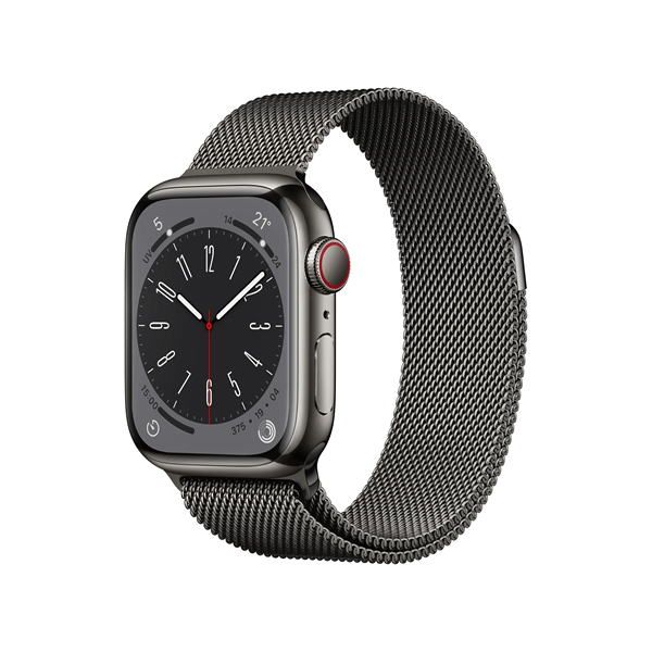 MNJM3TY/A apple watch series 8 gps-cellular 41mm graphite stainless steel case with graphite milanese loop