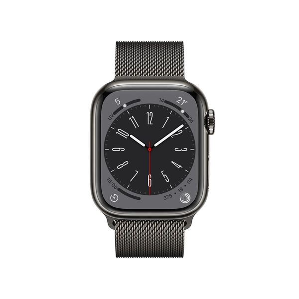 MNJM3TY_A apple watch series 8 gps cellular 41mm graphite stainless steel case with graphite milanese loop