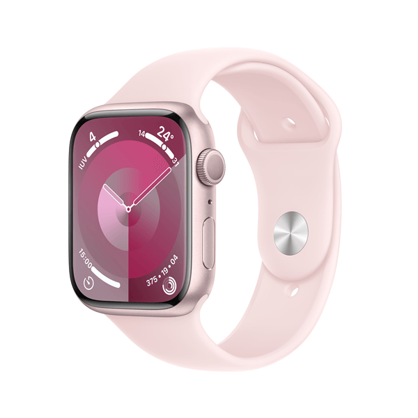 MR9G3QL/A apple watch series 9 gps 45mm pink aluminium case with light pink sport band-s-m