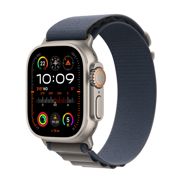 MREQ3TY/A apple watch ultra 2 gps-cellular 49mm titanium case with blue alpine loop-large