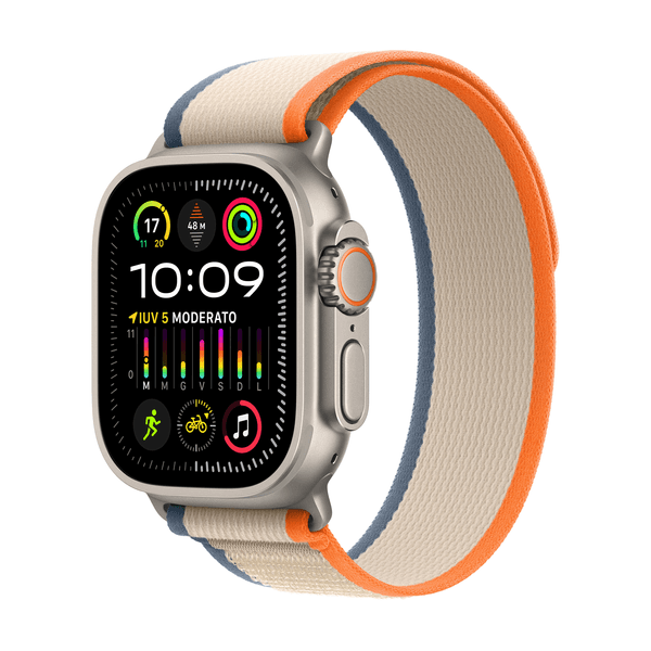 MRF13TY/A apple watch ultra 2 gps-cellular 49mm titanium case with orange-beige trail loop-s-m