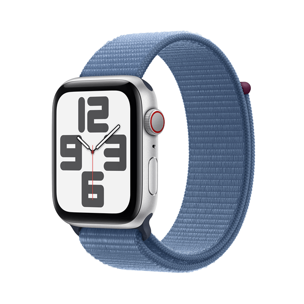 MRHM3QL/A apple watch se gps-cellular 44mm silver aluminium case with winter blue sport loop