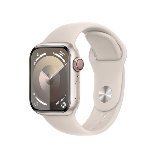 MRHN3QL_A apple watch series 9 gps cellular 41mm starlight aluminium case with starlight sport band s m