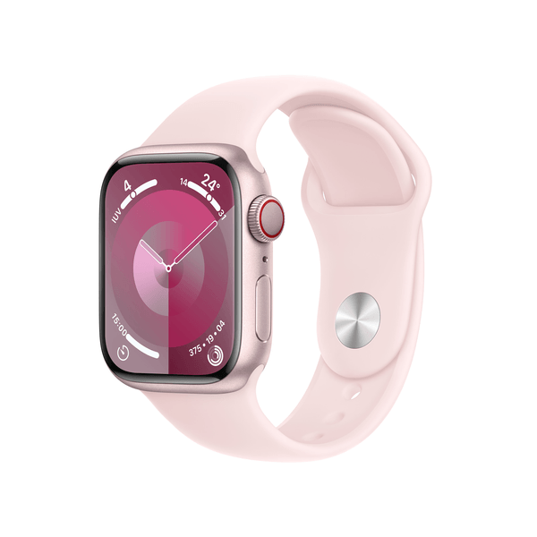 MRHY3QL/A apple watch series 9 gps-cellular 41mm pink aluminium case with light pink sport band-s-m