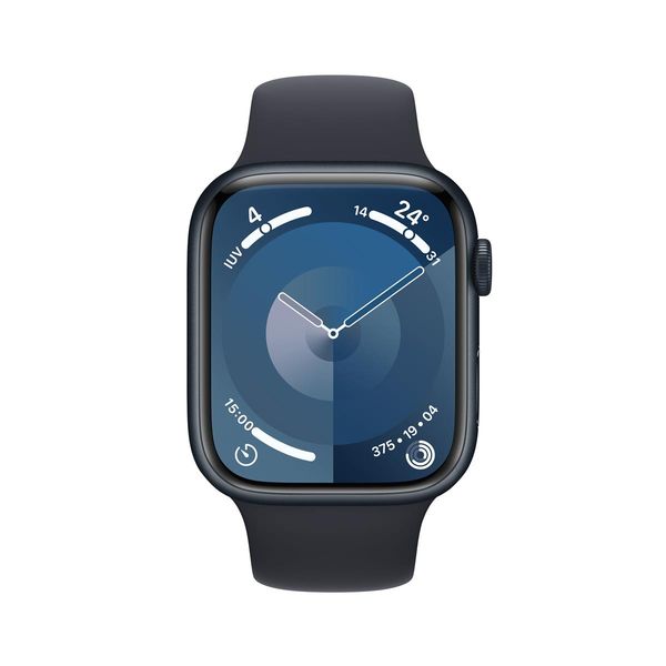 MRMD3QL_A apple watch series 9 gps cellular 45mm midnight aluminium case with midnight sport band m l