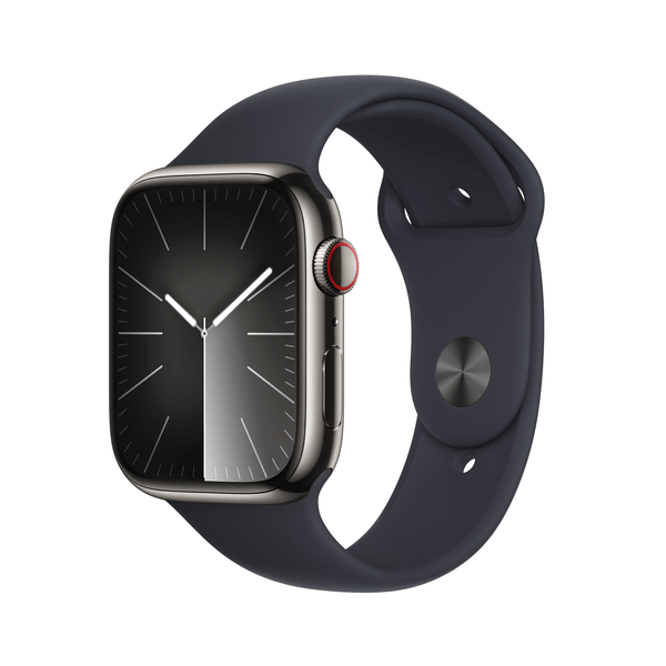 MRMW3QL/A apple watch series 9 gps-cellular 45mm graphite stainless steel case with midnight sport band-m-l
