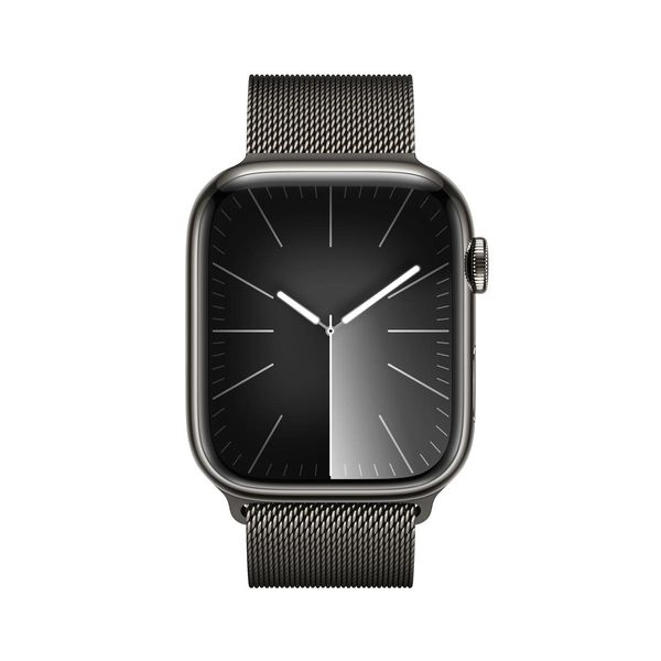MRMX3QL_A apple watch series 9 gps cellular 45mm graphite stainless steel case with graphite milanese loop