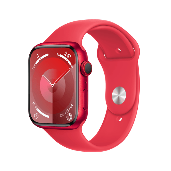 MRYG3QL_A apple watch series 9 gps cellular 45mm productred aluminium case with productred sport band m l