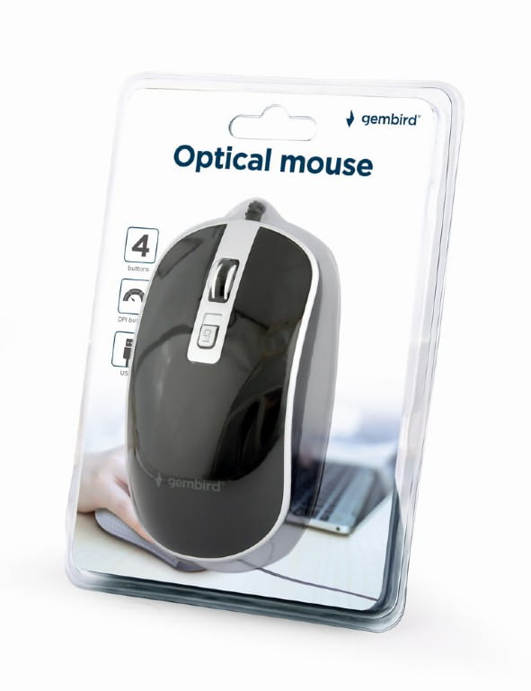 MUS-4B-06-BS raton gembird wired optical mouse usb black silver