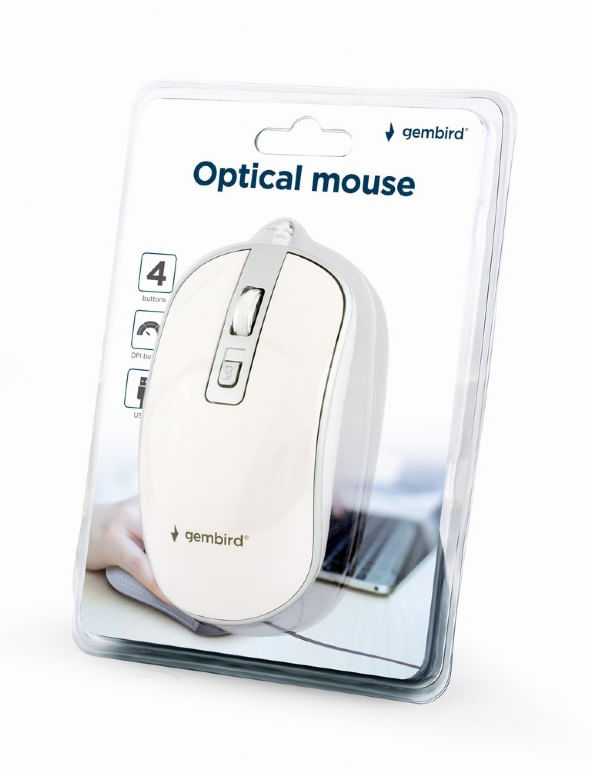 MUS-4B-06-WS raton gembird wired optical mouse usb white silver