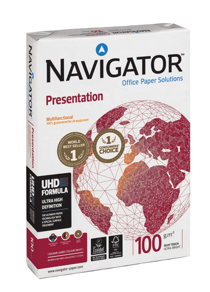 NAV-100-A4 papel fotocopiadora navigator din a4 100 gramos papel multiuso ink jet y laserpaquete de 500 hojas