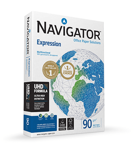 NAV-90-A4 papel fotocopiadora navigator din a4 90 gramos paquete de 500 hojas