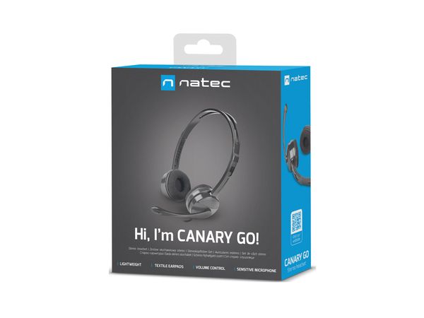 NSL-1665 auriculares natec canary go con microfono negro
