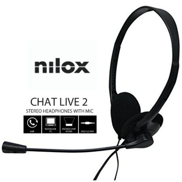 NXCM0000004 auriculares nilox microfono control vol negro alambrico
